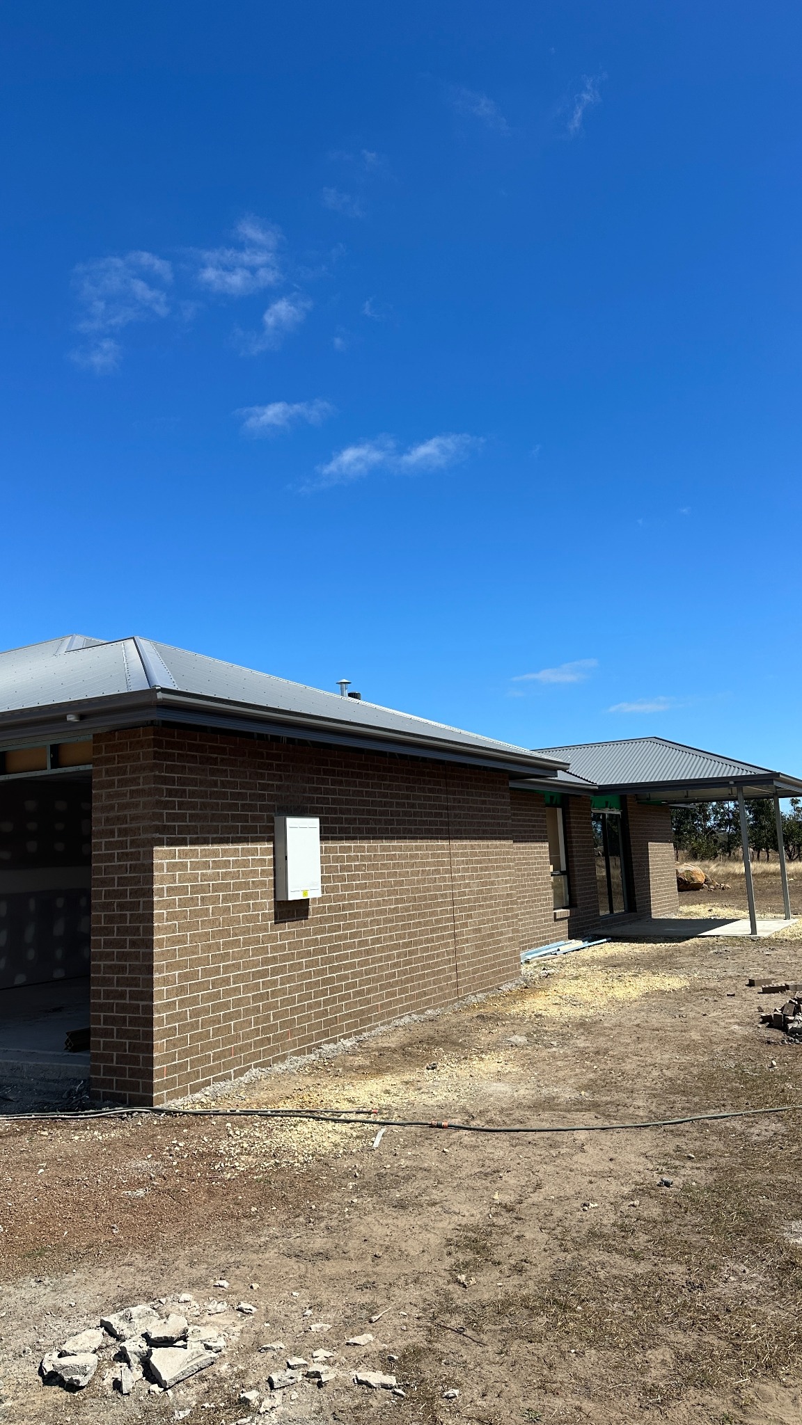 Dark brown brick exterior wall