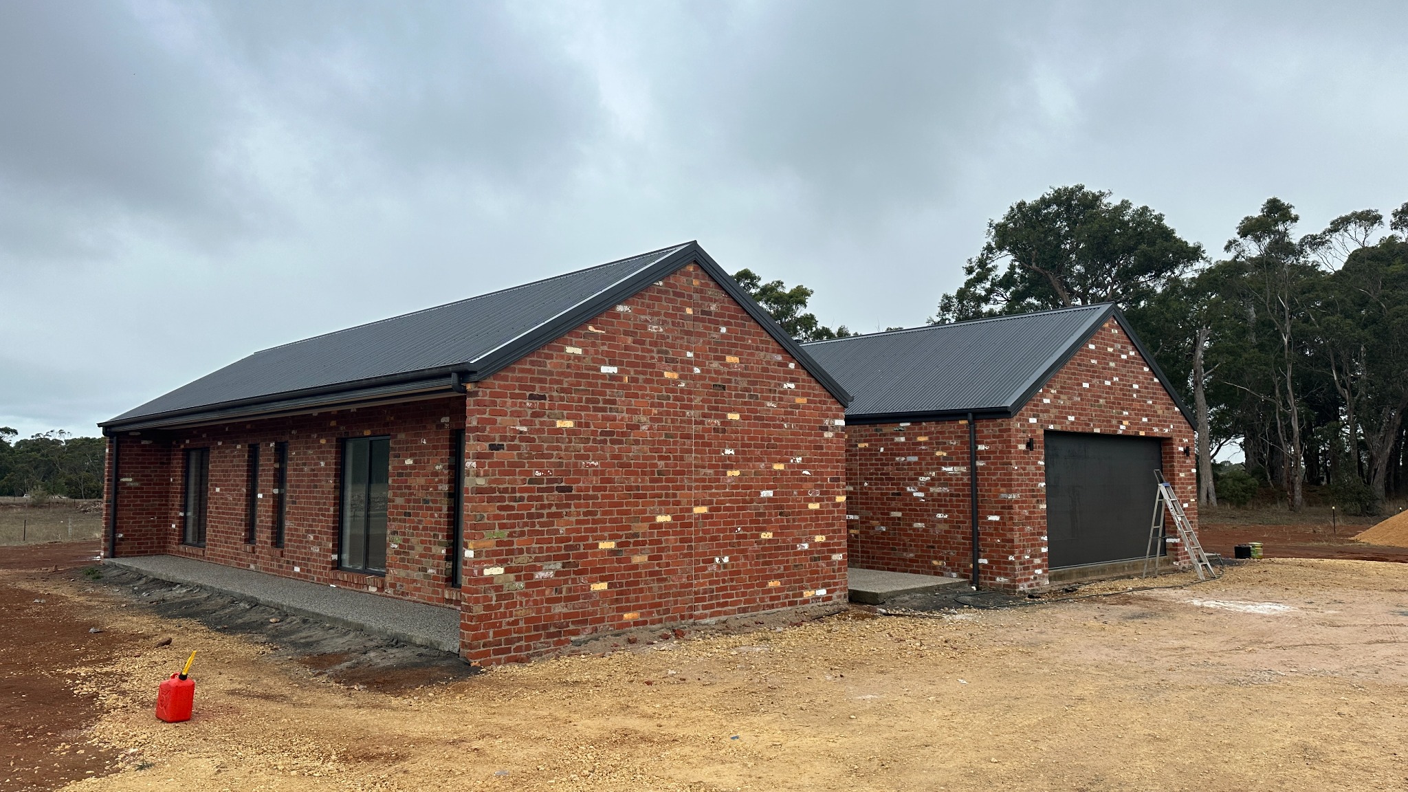 Completed recycled red brick residence