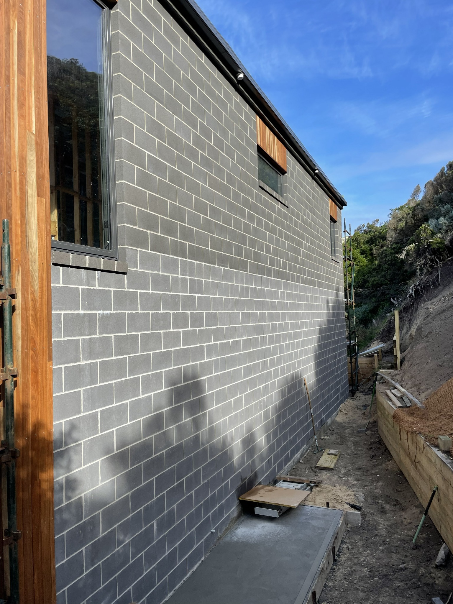 Grey blockwork exterior completed by BK Bricklaying